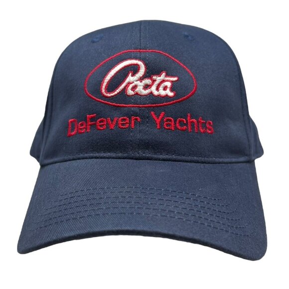 DeFever Yachts Pocta Strapback Hat Cap Dad Embroidered Logo Luxury Boats Blue